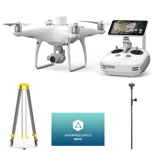 DJI Phantom 4 RTK Quadcopter with D-RTK 2 GNSS Mobile Station Combo with Enterprise Shield Basic